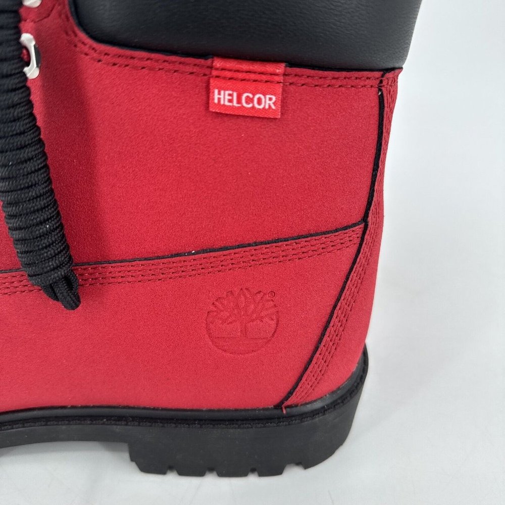 Timberland Heritage Men's Boots Waterproof Red Black Helcor Size 10 NEW in Box - Picture 5 of 14